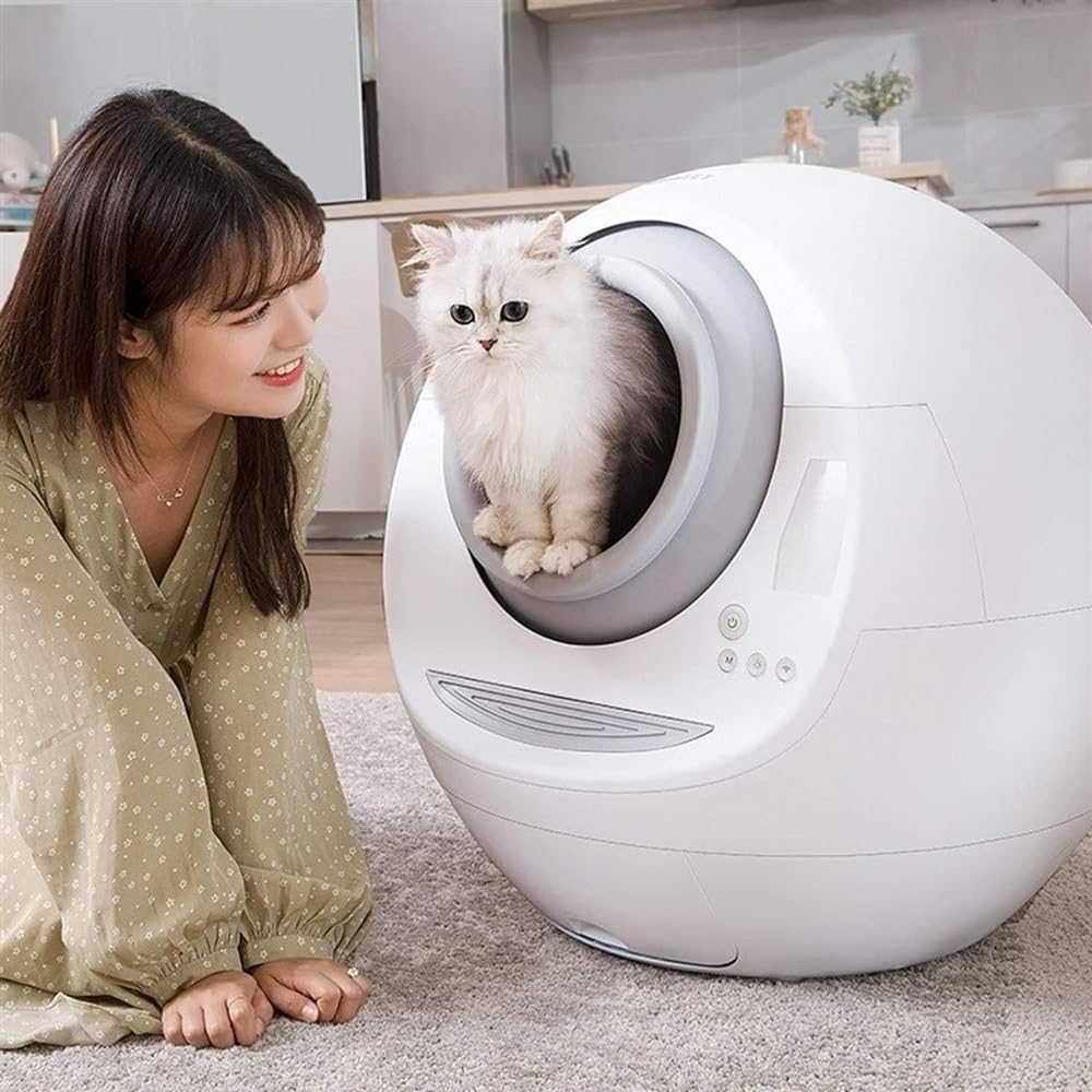 Self-Cleaning Cat Litter Box Fully Enclosed Electric Cleaner Smart Cat Toilet with Deodorant for Cat Weight and Cleaning
