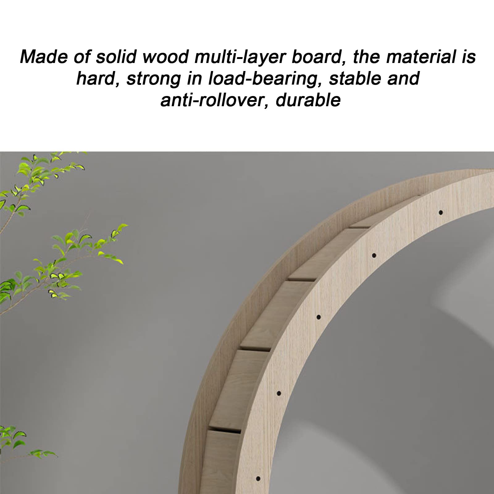 MAYKEA Wooden Mute Cat Exercise Wheel Treadmill, for Cats of All Stages, Indoor Cat Scratch Board Pet Furniture Grab Crawling Shelf, Cat Fitness Weight Loss Toys,XL