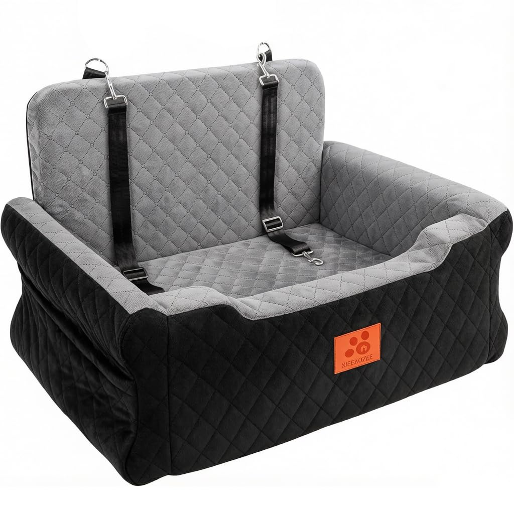 XIEEAOZEE Memory Foam Dog Car Seat for Dogs Up to 55 lbs