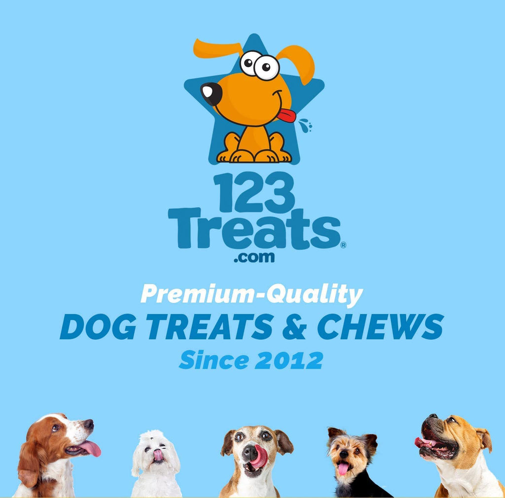 123 Treats Natural Dog Chew Bundle – 10 Count 6” Thick Beef Cheek Rolls + 1 lb Chicken Jerky | Long-Lasting Chews for Aggressive Chewers & High-Protein Training Treats