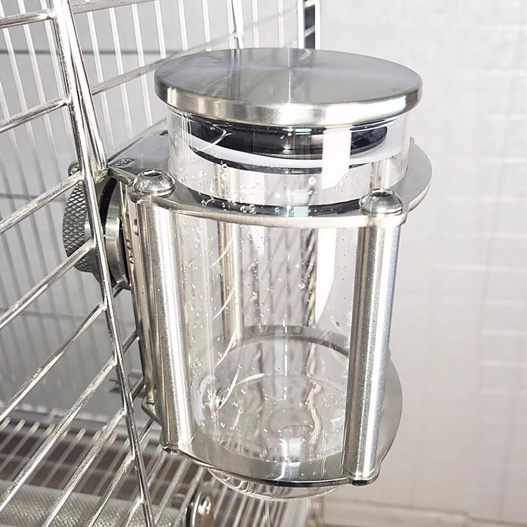 Stainless Steel No-Drip Water Dispenser, 50ml/1000ml Birds Pet Water Bottle, Small Animals Hanging Cage Water Bottle, for Birds, Parrots, Rabbits, and Rodents
