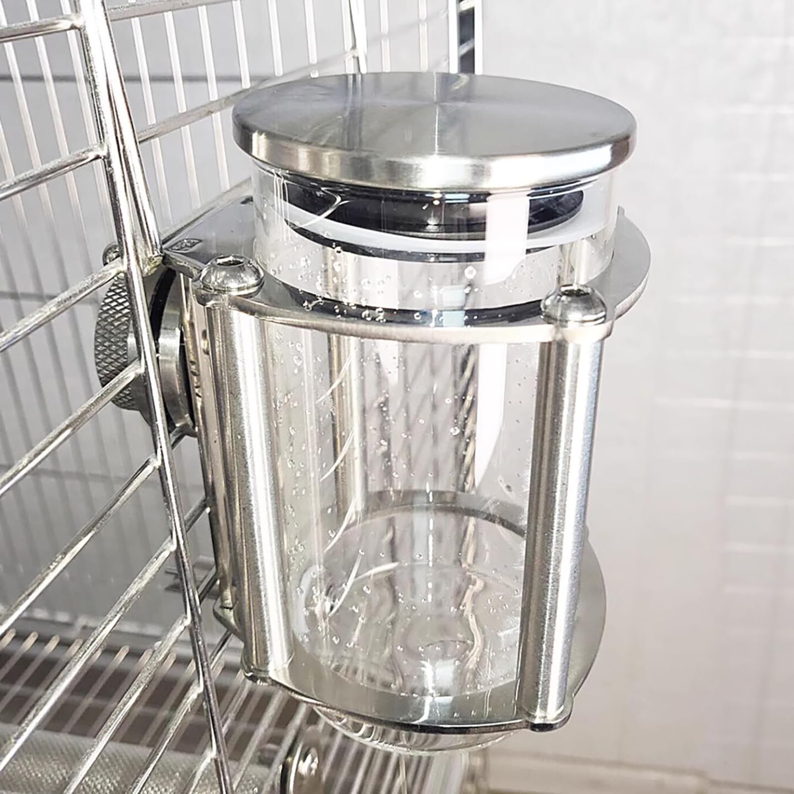 Stainless Steel No-Drip Water Dispenser, 50ml/1000ml Birds Pet Water Bottle, Small Animals Hanging Cage Water Bottle, for Birds, Parrots, Rabbits, and Rodents