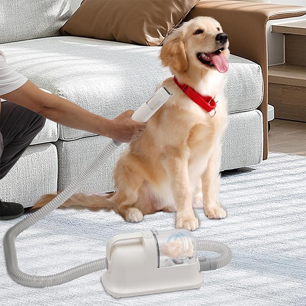 Dog Grooming Kit, Dog Grooming Vacuum with 5 Shedding Grooming Tools, 11800Pa Powerful Suction and Low Noise, 1.4 Liter Dust Cup for Dogs Cats Animals, Shedding Pet Hair, Home Cleaning