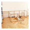 Transparent Dog Playpen with Door, Wooden Pet Fence BER for Small & Mum Dogs, DIY S Combinat, Cat Partit, Indoor/Outdoor Use