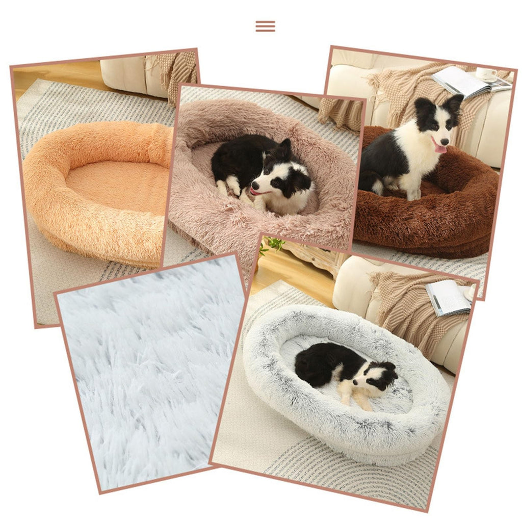 CUIYMXSC Fluffy Dog Bed, Cat Beds for Indoor Cats, Bedding & Furniture for Dogs Cat Beds for Indoor Cats Clearance Dog Beds Indoor Dog Calming Beds (Beige L)