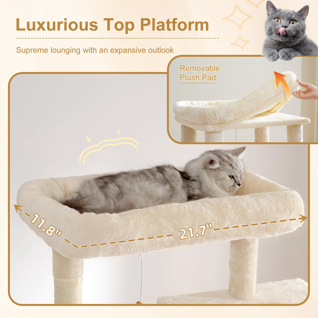 Heybly Cat Tree, 76-Inch Tall Heavy Duty Cat Tower for Big Cats