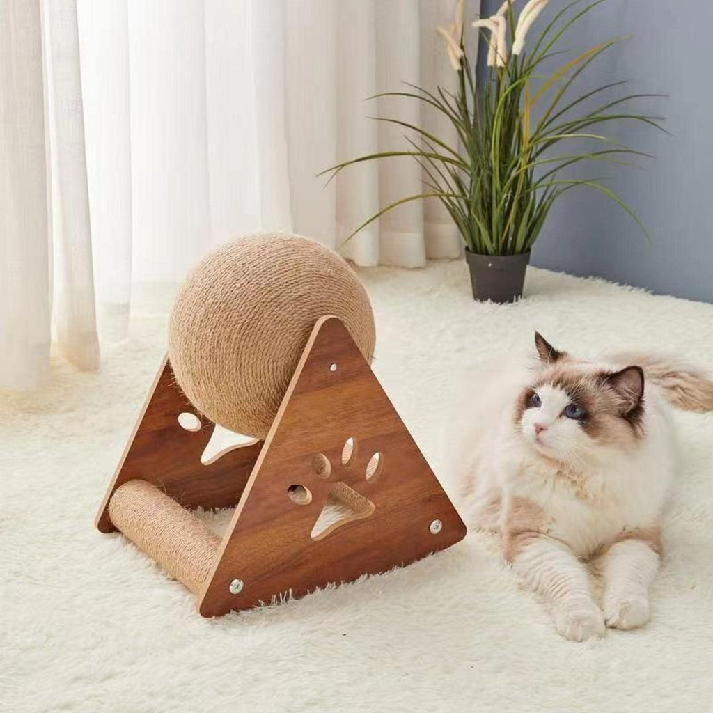 MENGKK Interactive Toys for Cats New Large Tumbler Cat Catching Ball Sisal Column Scratching Solid Wood Climbing Frame Toys Accessories