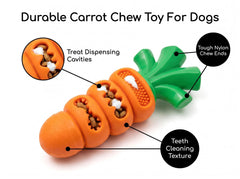 Carrot-Shaped Dog Chew Toy & Treat Dispenser for Large Dogs