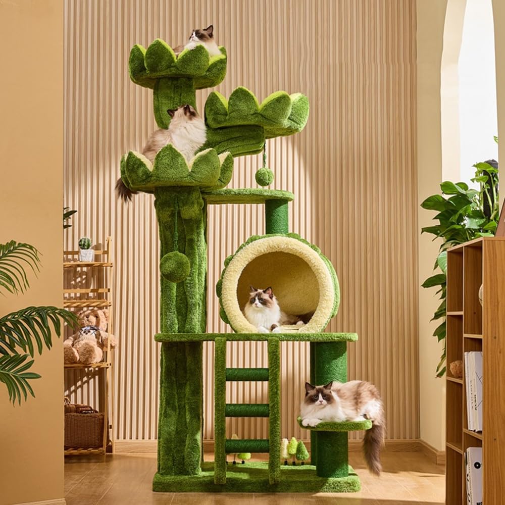 Indoor Lotus Shaped Cat Climbing Frame Large Tree Toy Cat Condo