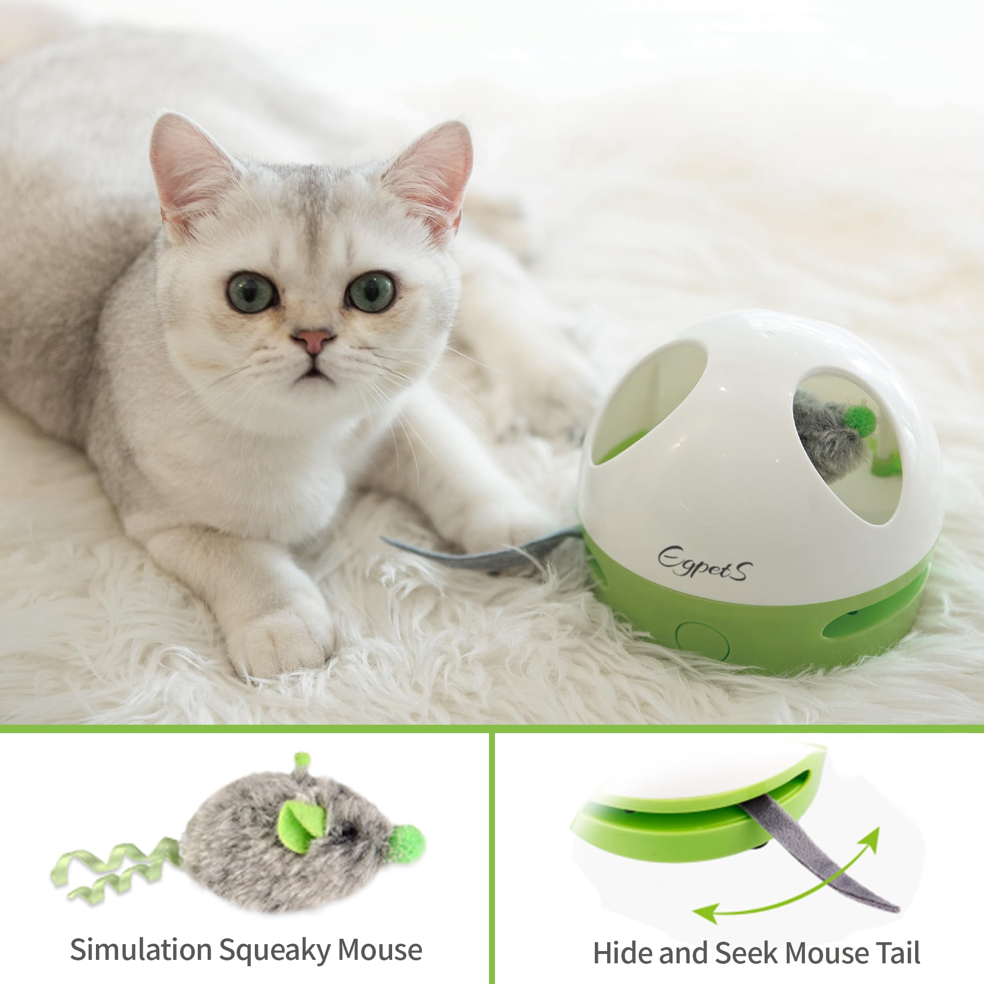 EGPETS Cat Toy, Hide Mouse Cat Toy