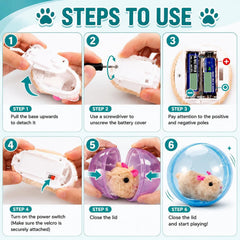 Self-Rolling Interactive Cat Ball with Plush Animal Toy