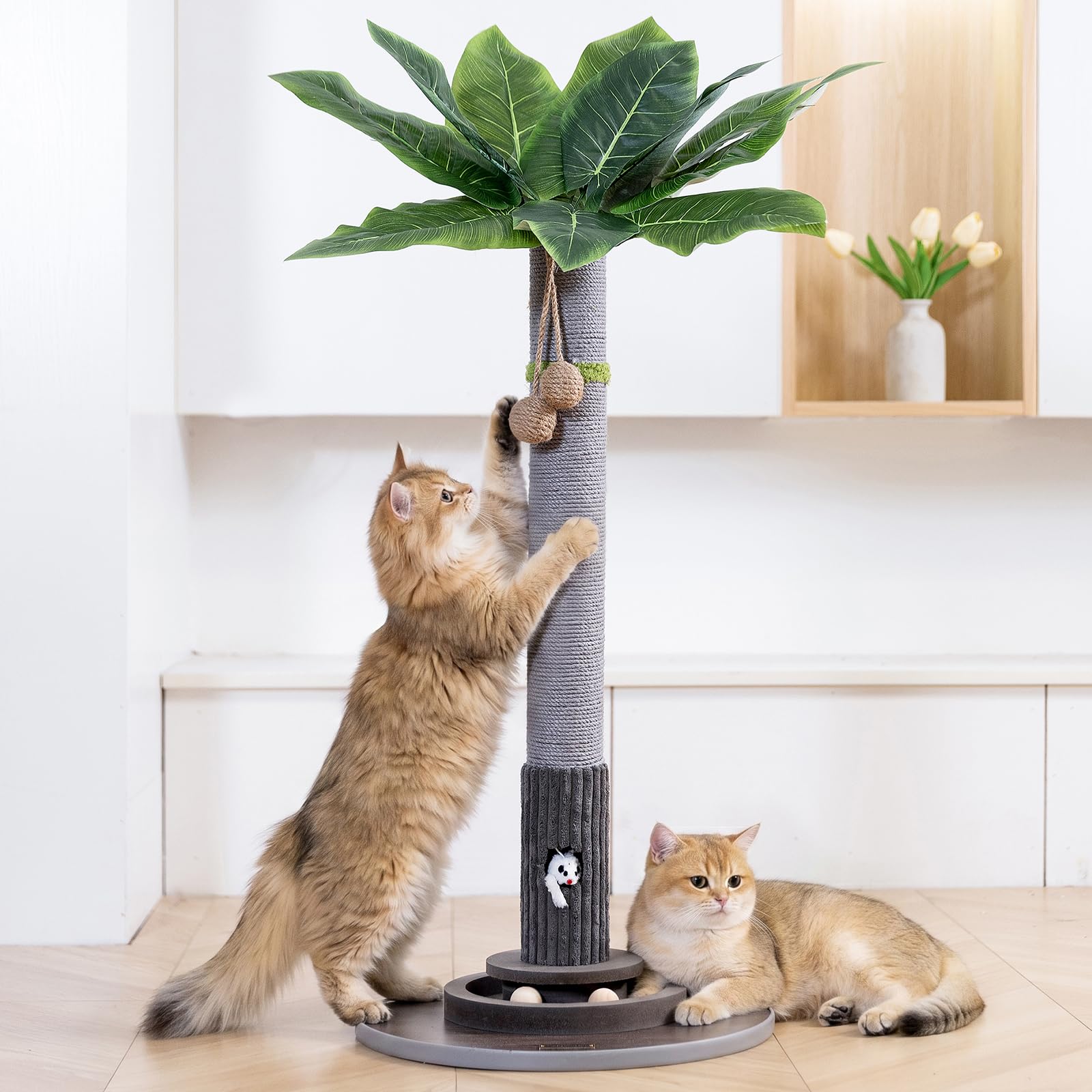 WOOCHPET 35-Inch Sisal Cat Scratching Post with Toys