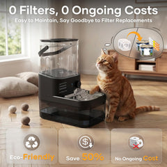 3L Wireless Filterless Cat Water Fountain with Waste Separation