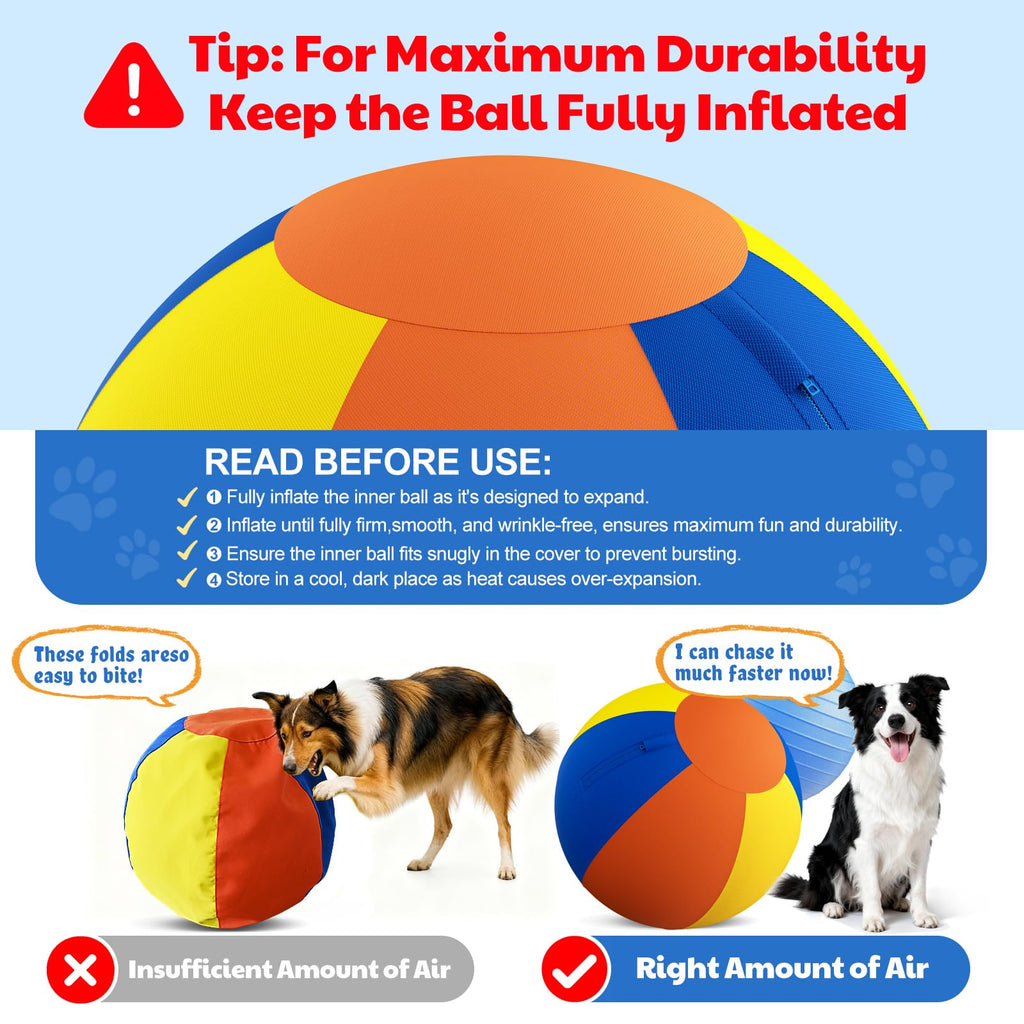 Happypaw 3.0 2026 Upgrade Herding Ball for Dogs – Enhanced Chew Resistance & Heavy-Duty Material, Dog Toy Agility Equipment for Australian Shepherds,Collies,Includes 5 Repair Patches