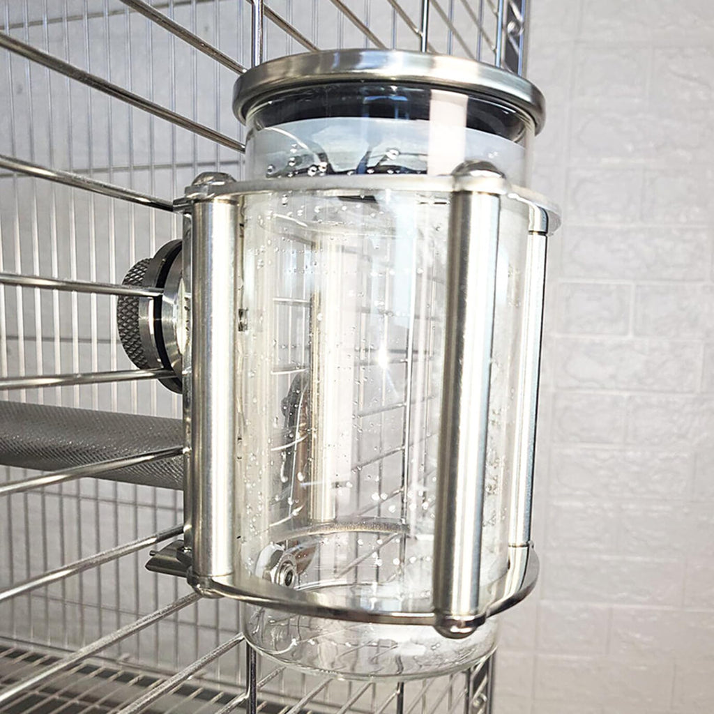 Stainless Steel No-Drip Water Dispenser, 50ml/1000ml Birds Pet Water Bottle, Small Animals Hanging Cage Water Bottle, for Birds, Parrots, Rabbits, and Rodents