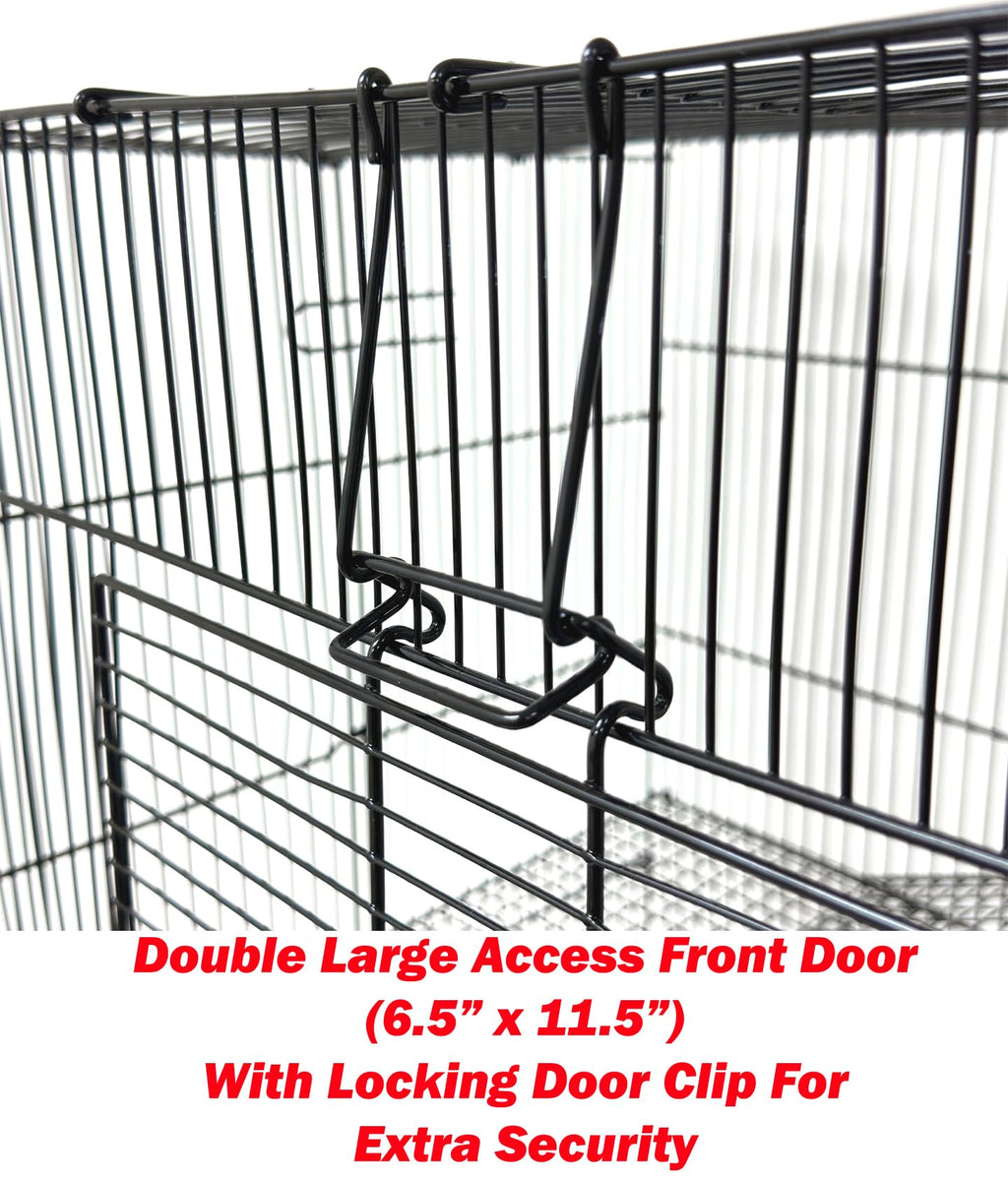 Mcage Three Size, 3 Level with Tight 3/8 Inch Bar Spacing Shelves Ladders for Guinea Pig Ferret Chinchilla Sugar Glider Rats Mice Gerbil Animal Cage
