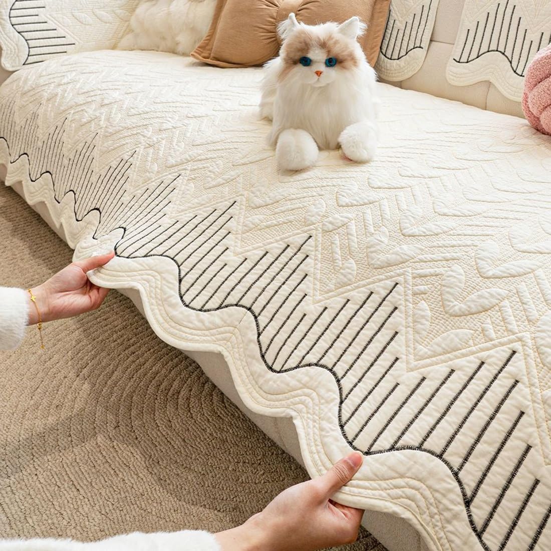 Couch Cover for 2-3 Cushion, Sofa Cover for Dogs, Furniture Protector Cover, Washable Non-Slip, Sofa Slipcovers