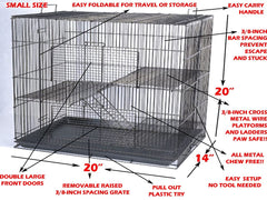 Mcage 3-Level Small Animal Cage with Shelves & Ladders