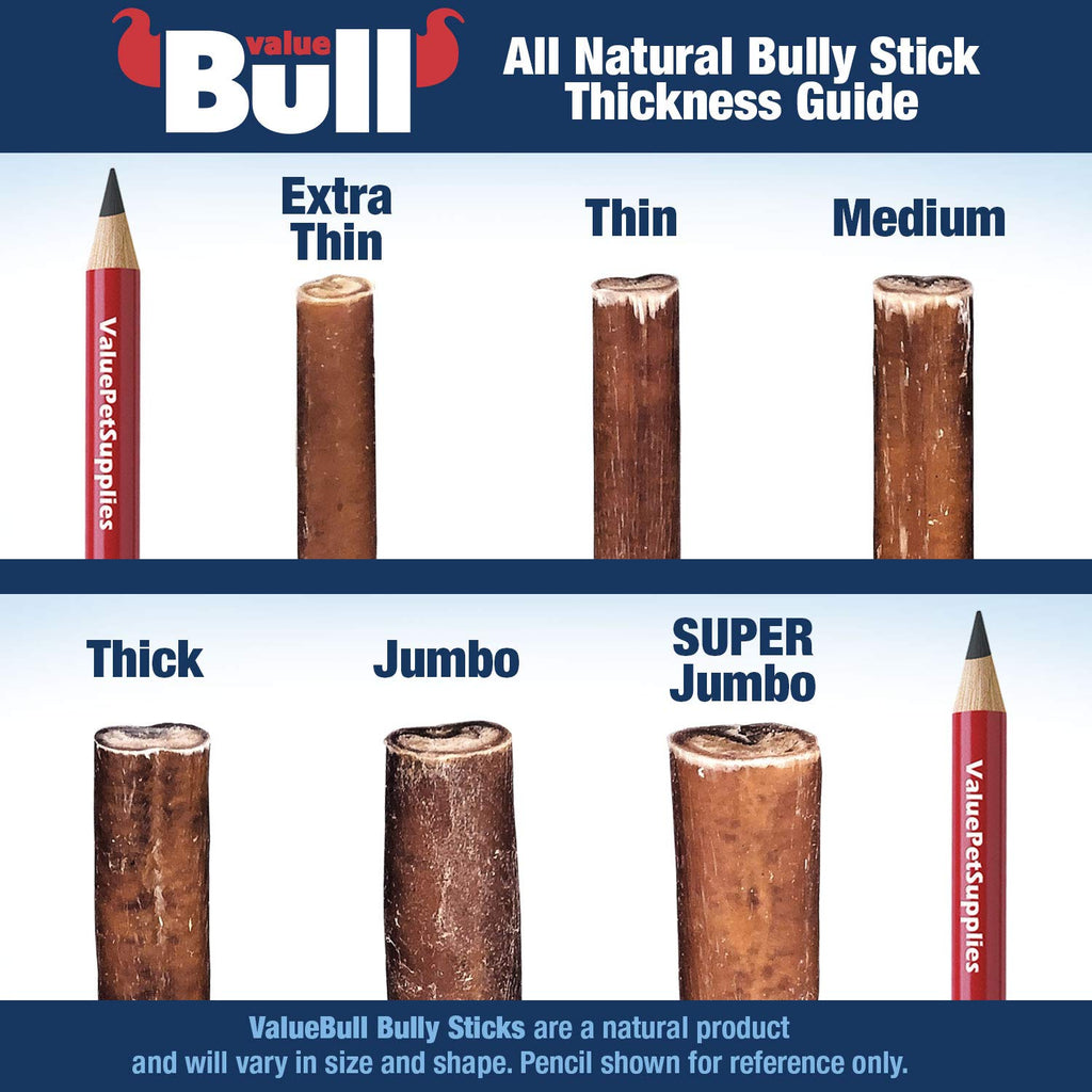 ValueBull USA Bully Sticks for Large Dogs, Thick 6 Inch, 400 Count
