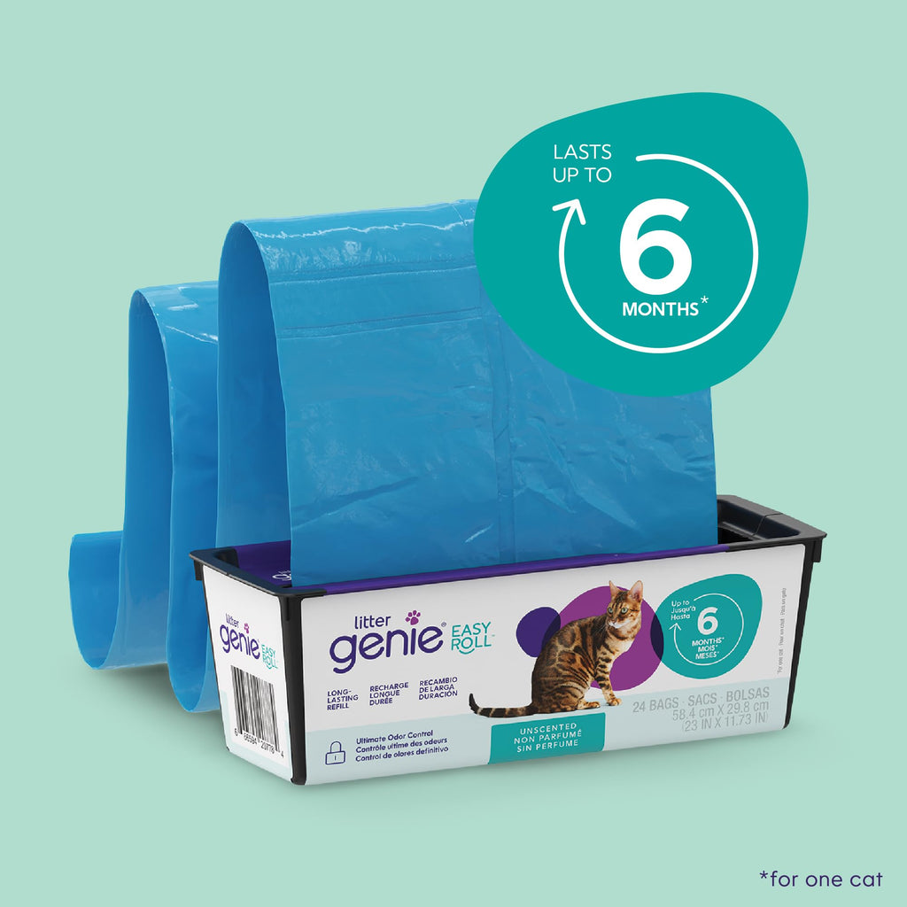 Litter Genie Easy Roll Pail Cat Litter Box Waste Disposal System