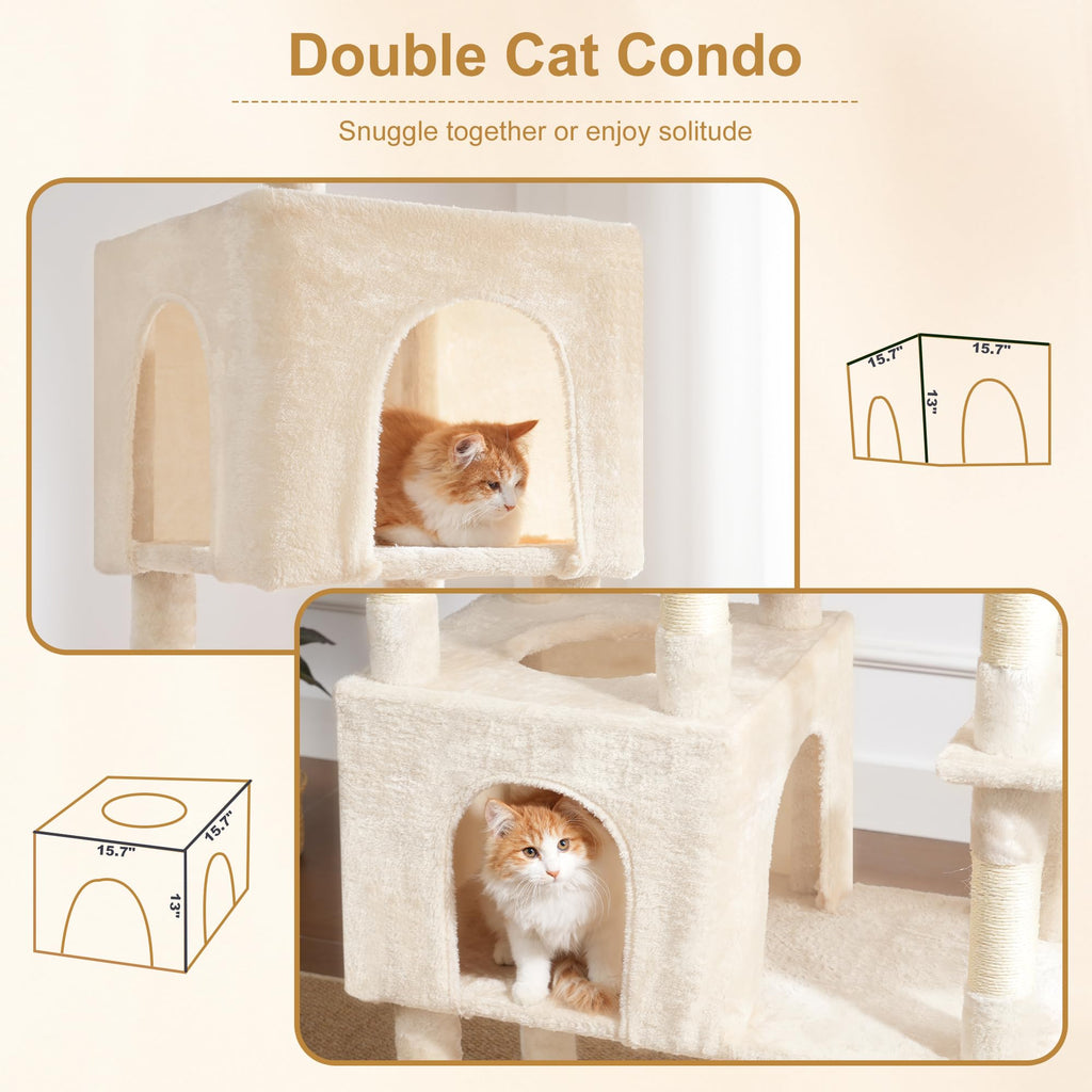 Heybly Cat Tree, 76-Inch Tall Heavy Duty Cat Tower for Big Cats