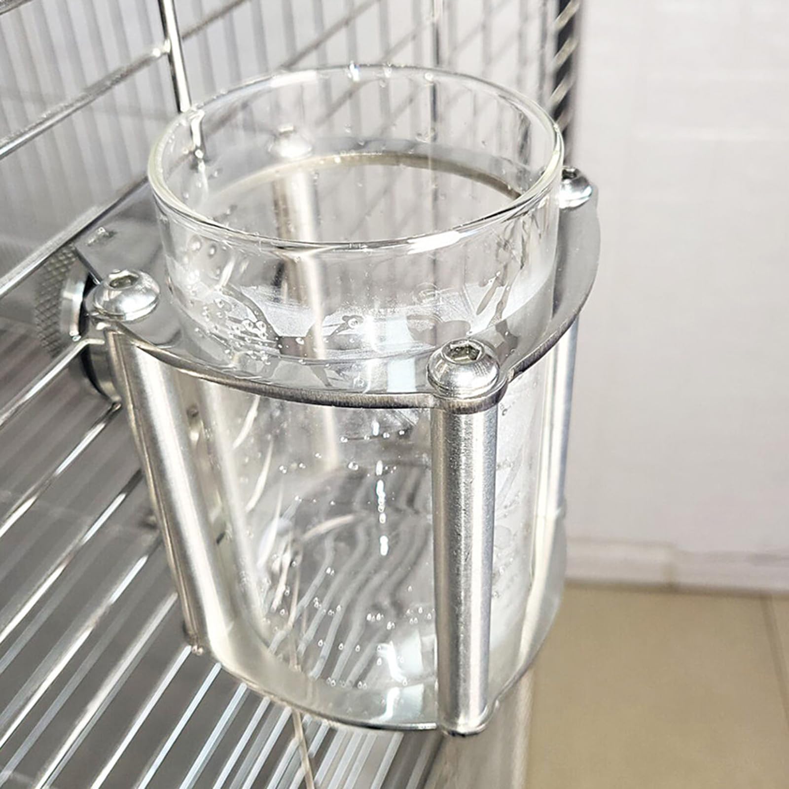 Stainless Steel No-Drip Water Dispenser, 50ml/1000ml Birds Pet Water Bottle, Small Animals Hanging Cage Water Bottle, for Birds, Parrots, Rabbits, and Rodents