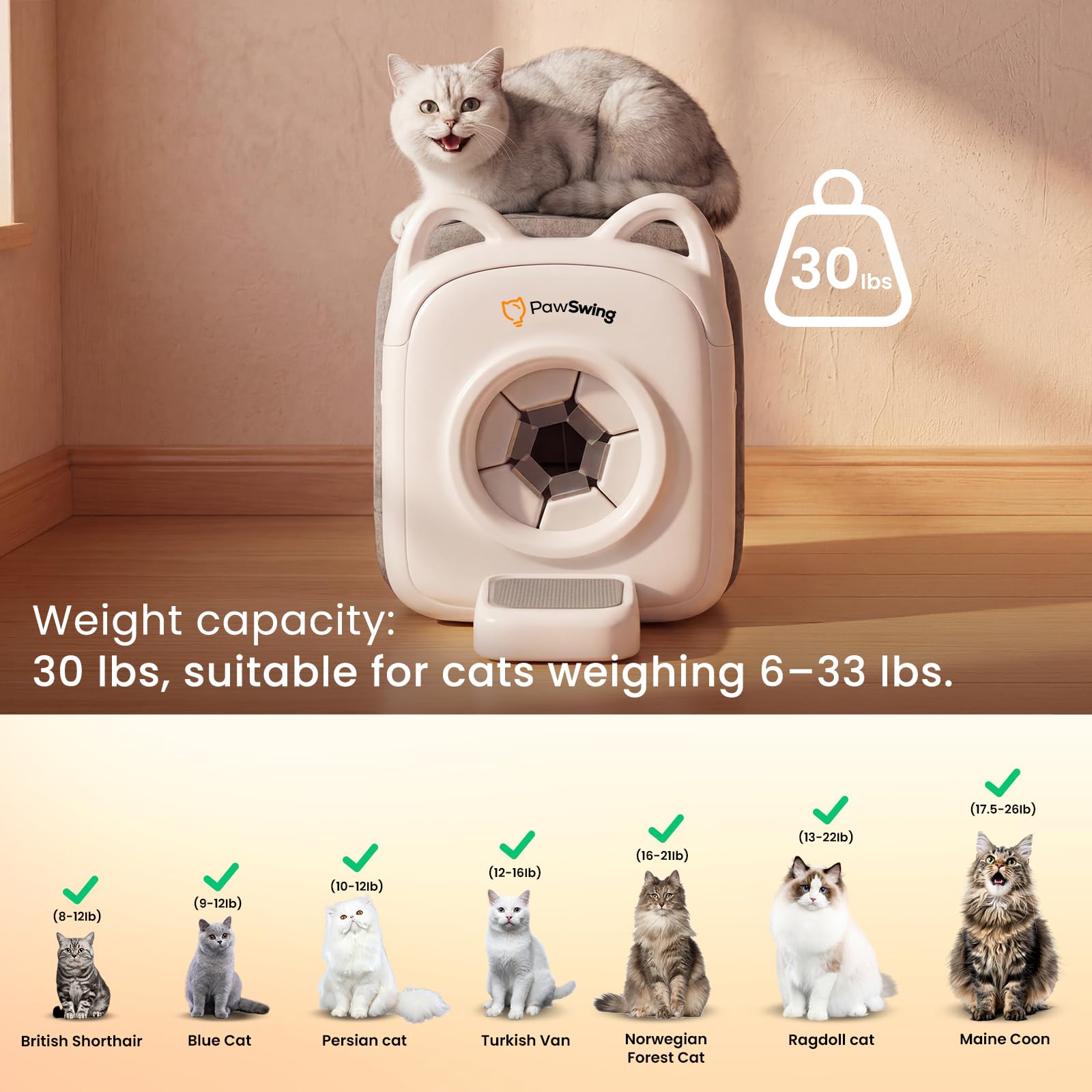 PawSwing Pro Cat Self Grooming House with Smart Feeder & Tracking Sensor