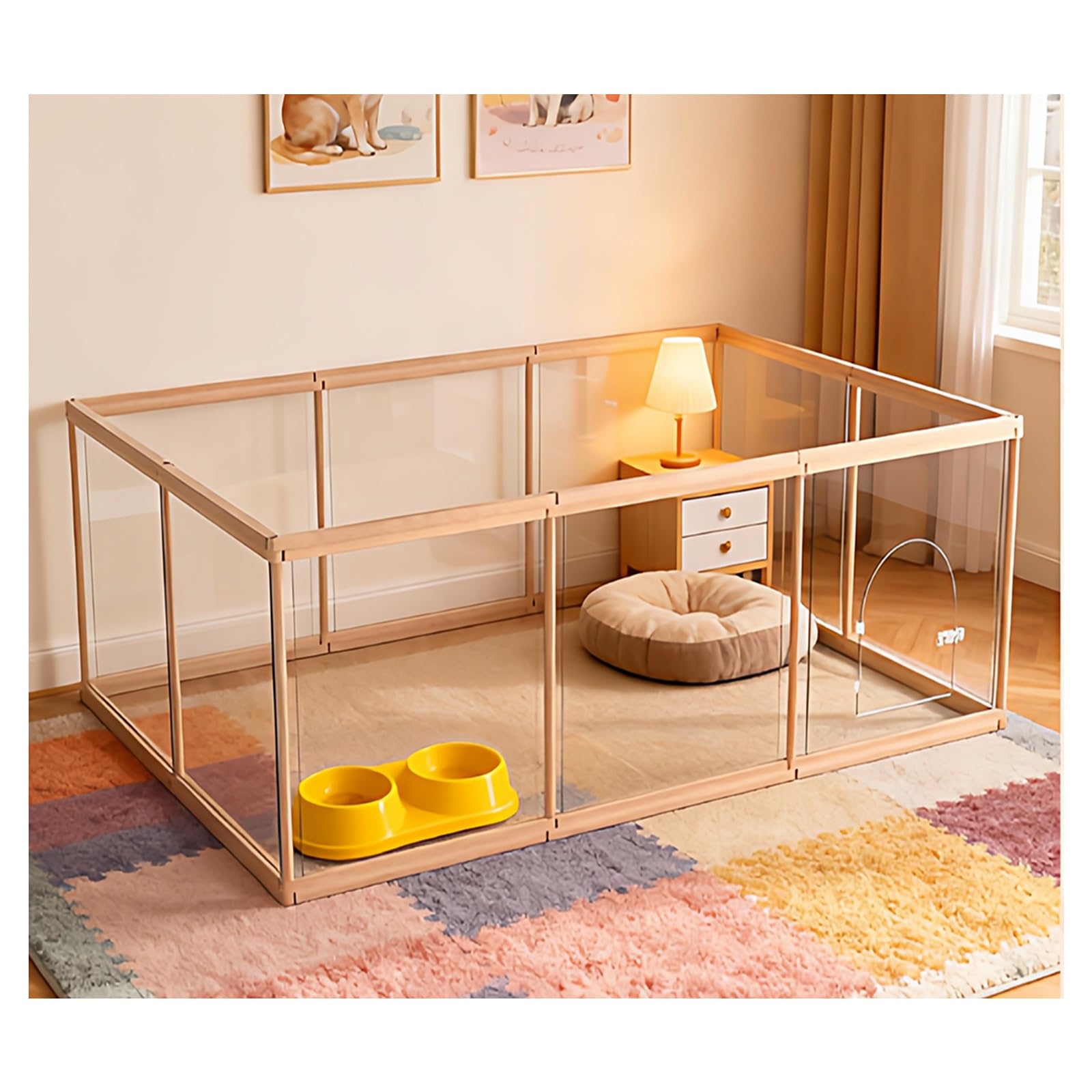 270° Rotating Puppy Playpen & DIY Pet Exercise Pen