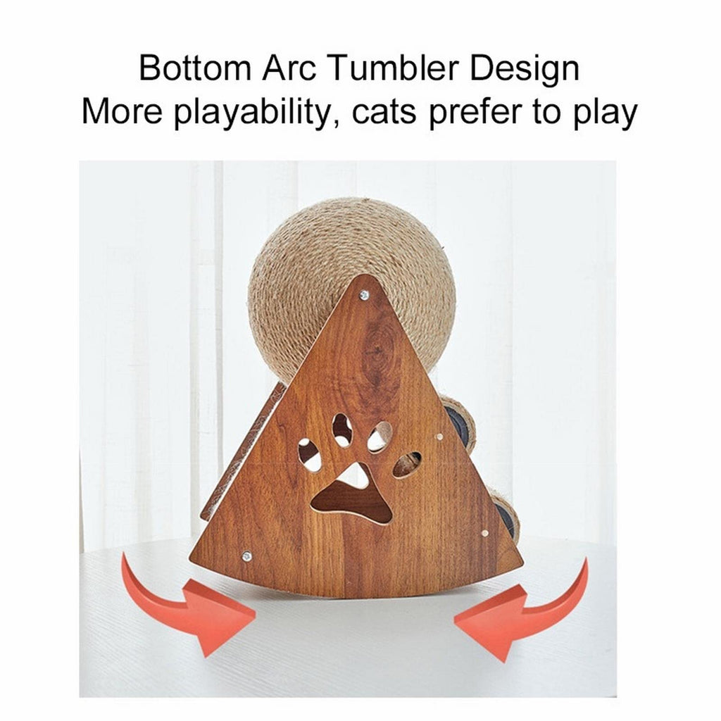 MENGKK Interactive Toys for Cats New Large Tumbler Cat Catching Ball Sisal Column Scratching Solid Wood Climbing Frame Toys Accessories