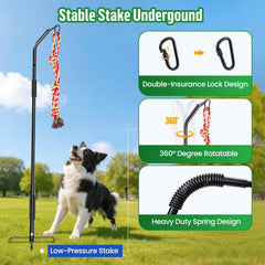 DESELL Outdoor Tether Tug Rope Toy for Active Dogs