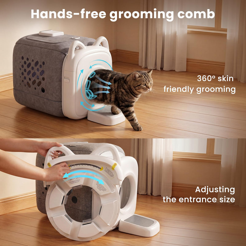 PawSwing Pro Cat Self Grooming House with Smart Feeder & Tracking Sensor