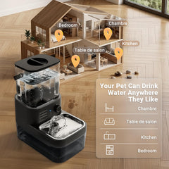 3L Wireless Filterless Cat Water Fountain with Waste Separation