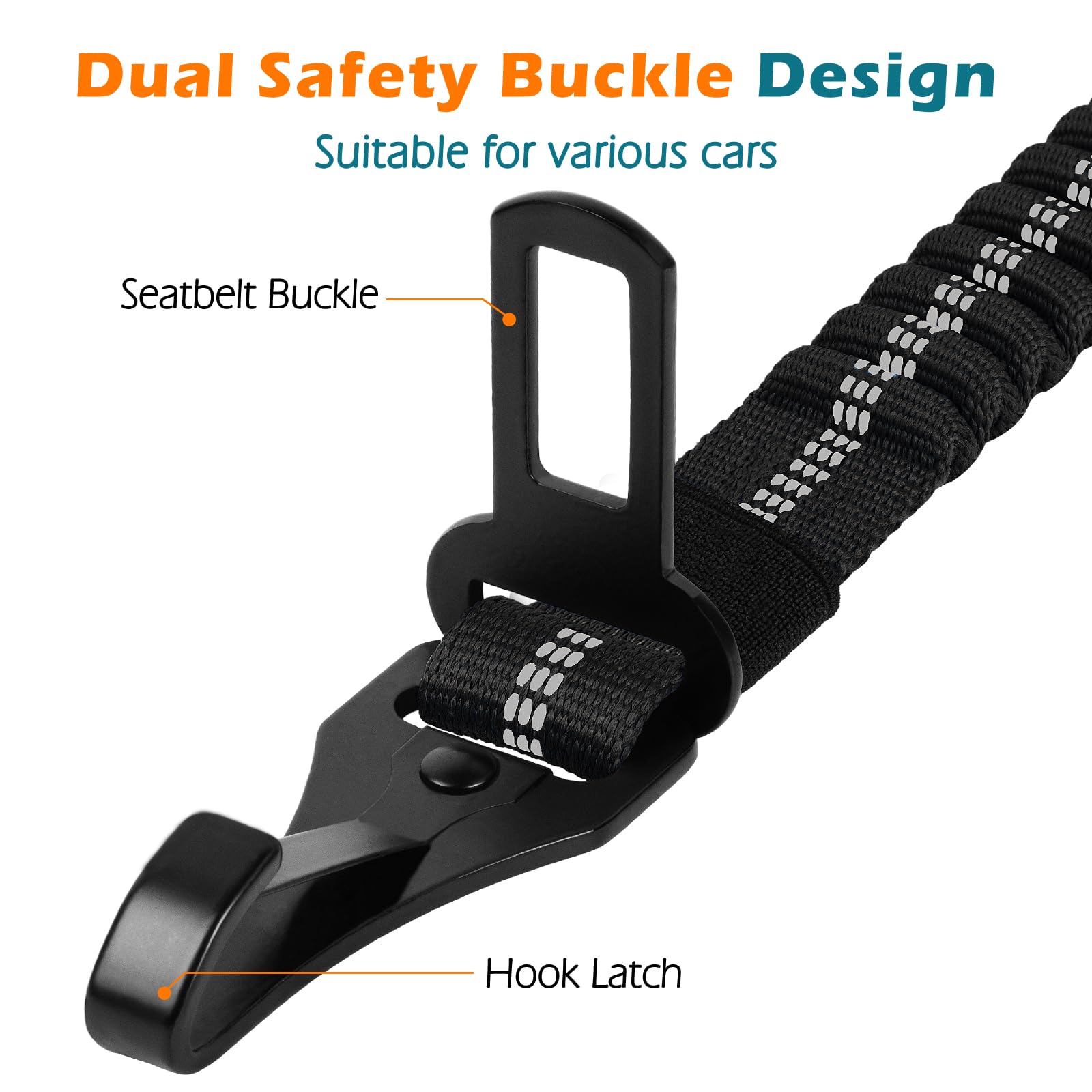 PetBonus Dog Seat Belt for Car, Durable Safe Dog Car Harness for Vehicle