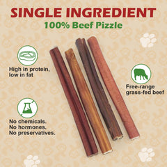 PETPURO 6-Inch Natural Beef Bully Sticks for Dogs - 100 Count