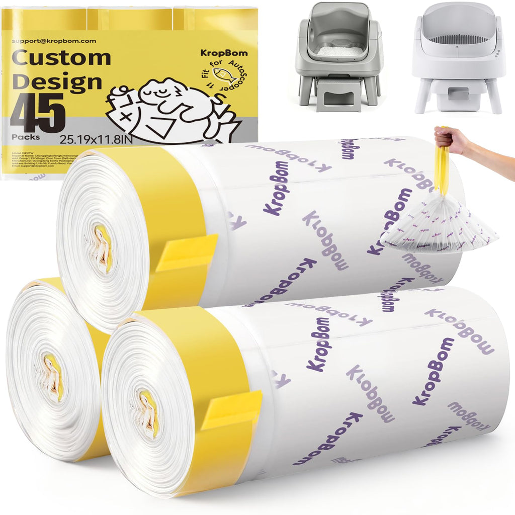 Automatic Cat Litter Box Liners Compatible with PetPivot AutoScooper 11/12 and Similar Open Top Self Cleaning Litter Box, Heavy Duty Cat Litter Bags Liners with Drawstring, 25.19" x 11.8"