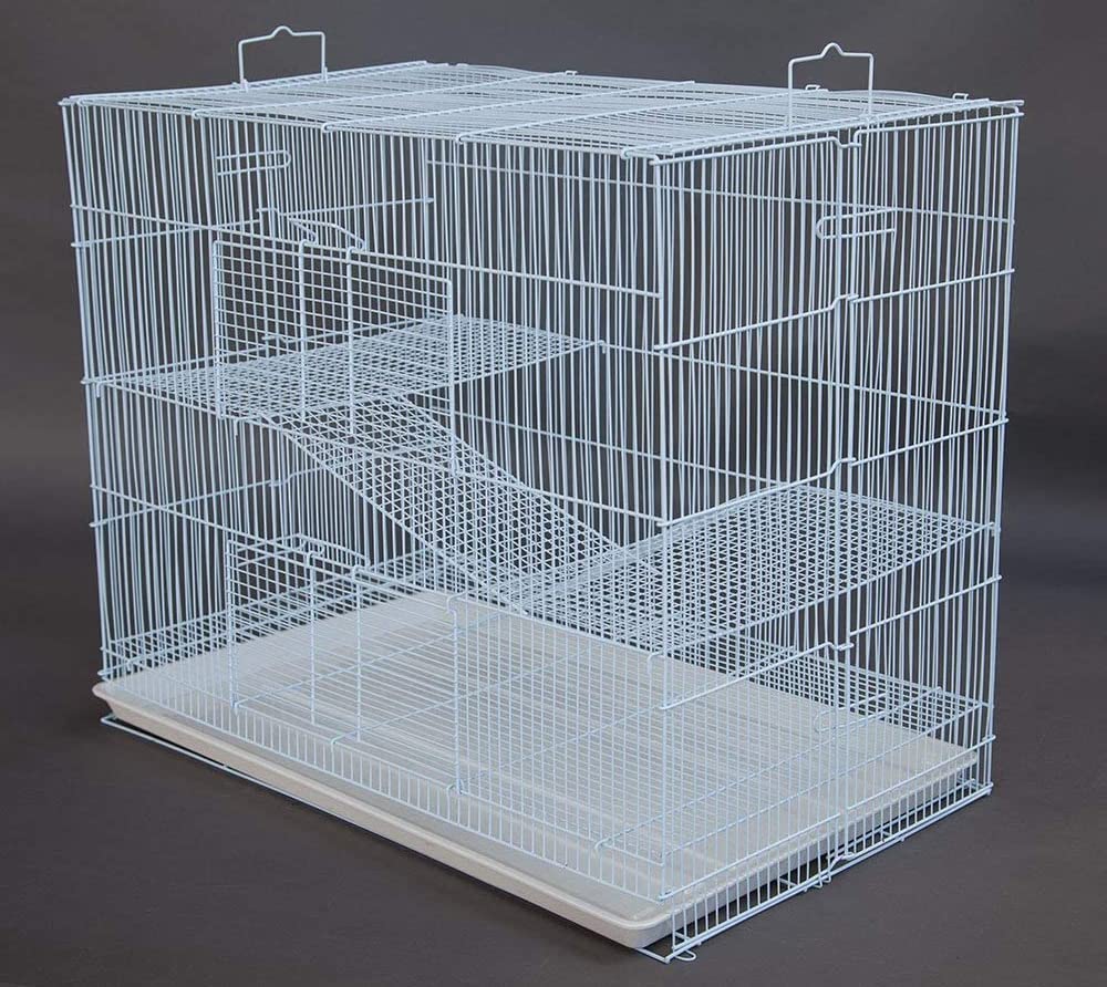 Mcage Three Size, 3 Level with Tight 3/8 Inch Bar Spacing Shelves Ladders for Guinea Pig Ferret Chinchilla Sugar Glider Rats Mice Gerbil Animal Cage