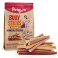 PETPURO 6" Natural Bully Sticks for Dogs, Long-Lasting USA Made Beef Dog Chew Treats 100 Count