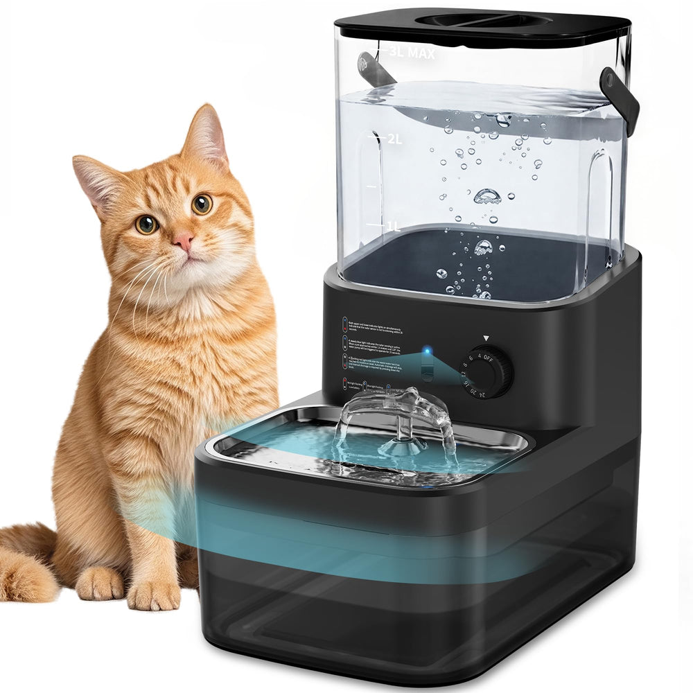 3L Wireless Filterless Cat Water Fountain with Waste Separation