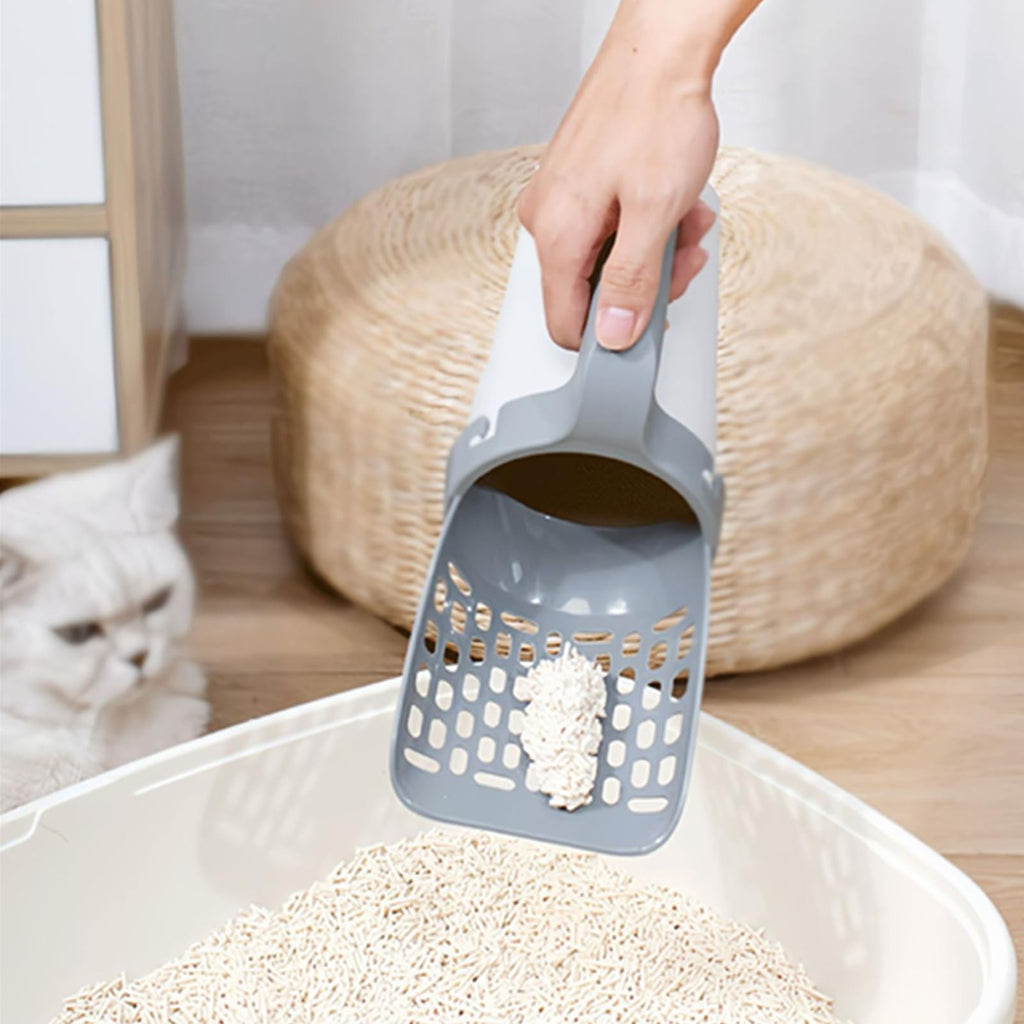 Kitty Scoop 2023 New Upgraded Cat Litter Scooper with Holder Portable & Reusable & Removable Cat Litter Scoop Holder with Litter Bag Better Experience than Before/258 (Color : 1 Set+8 Rolls Bags)