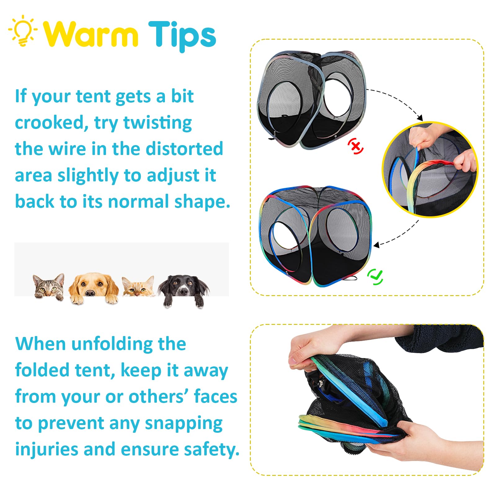 TOYSBOOM Outdoor Cat Enclosure - Portable Cat Playpen with Tent, Cube & Tunnel, Collapsible Catio for Cat Run Outside, Pop up Enclosed Play Pen Playground for Indoor Cats, Kitty & Small Animals