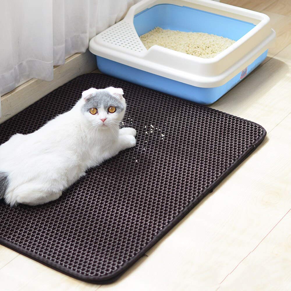LSSOAZZVVN Cat Litter Ma Pet Cat Litter Mat Ouble-Layer Cat Litter Trapper Mats with Waterproof Bottom Net Litter Cat Mat Layer cat pad