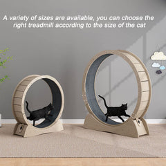 MAYKEA Wooden Cat Exercise Wheel with Scratching Surface