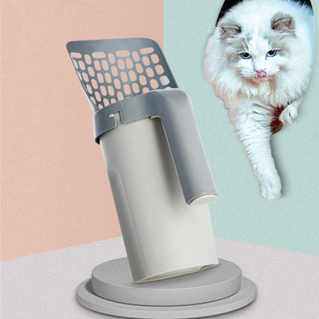 Kitty Scoop 2023 New Upgraded Cat Litter Scooper with Holder Portable & Reusable & Removable Cat Litter Scoop Holder with Litter Bag Better Experience than Before/258 (Color : 1 Set+8 Rolls Bags)