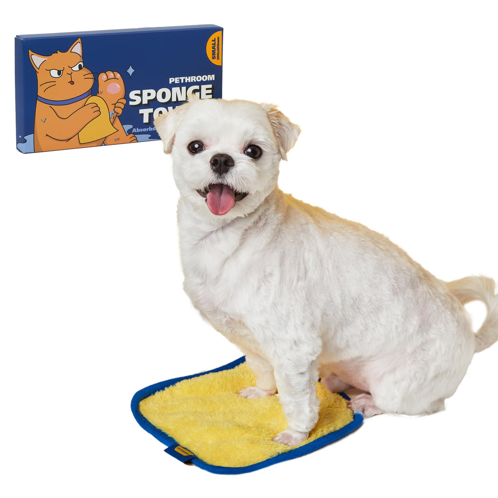 [PETHROOM] Sponge Dog Towels for Drying Dogs, Cats & Puppies Alike | Lightweight, Super Absorbent & Quick Drying Doggie Dryer Microfiber Towel | Soft Microfiber Pet Bath Towel (Large)