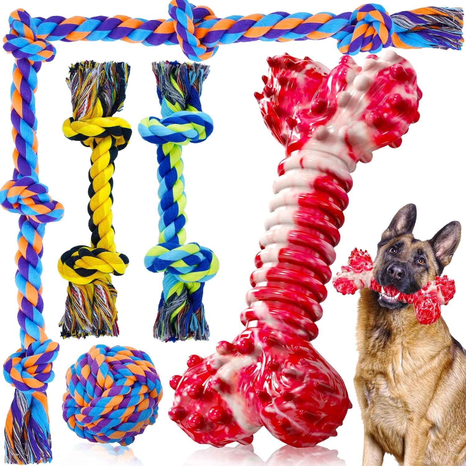 Large Dog Chew Toys, Tough Dog Toys for Aggressive Chewers Large Breed