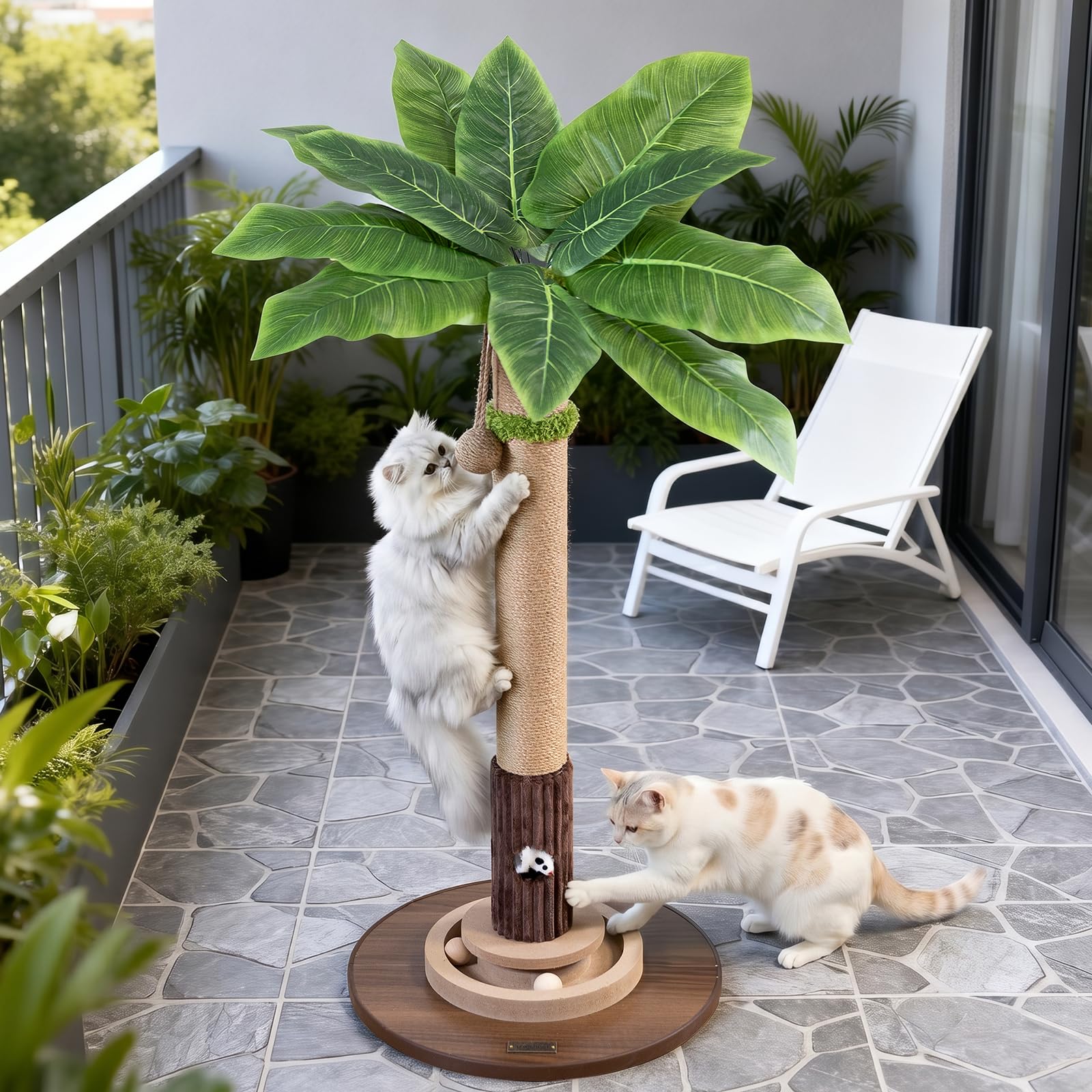 WOOCHPET 35-Inch Sisal Cat Scratching Post with Toys