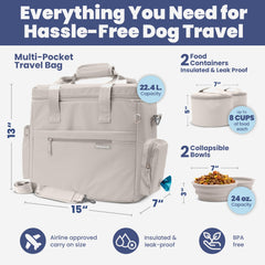 Rubyloo Doggy Bag Travel Feeding Kit with Bowls & Containers