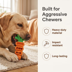 Carrot-Shaped Dog Chew Toy & Treat Dispenser for Large Dogs