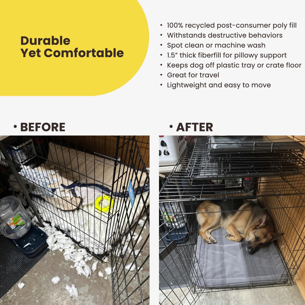 K9 Ballistics Tough Rip-Stop Dog Crate Pad - Washable, Durable and Water Resistant Dog Crate Beds - Sizes: Small, Medium, Large, XL, XXL. Fits in Crate