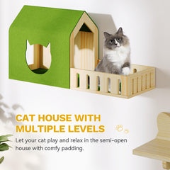 DWVO Wooden Wall-Mounted Cat Shelves & Perches for Cats